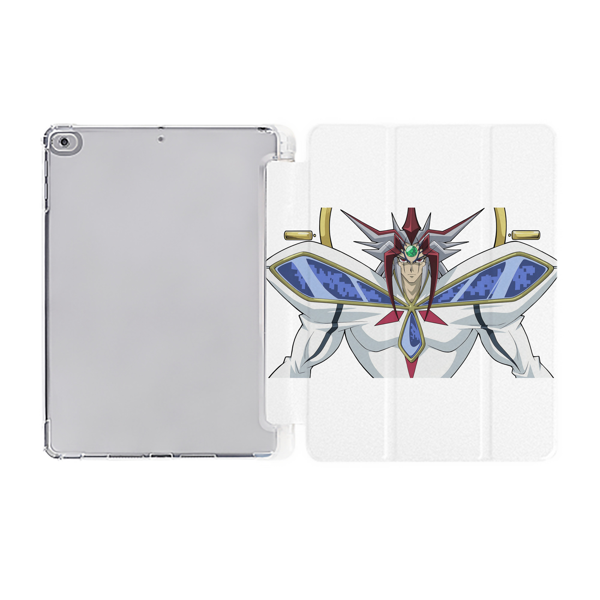 （画像用） 遊☆戯☆王 Yu-Gi-Oh! IPad ケース ペン収納付き 三つ折りスタンド PUレザー×シリコン 対応機種9.5/10.5/10.9インチ